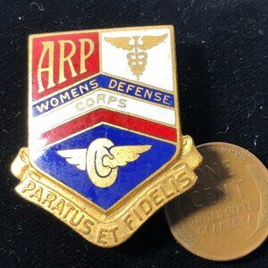 WWII Massachusetts State Guard Women's Defense Corp Pin Ready and Faithful